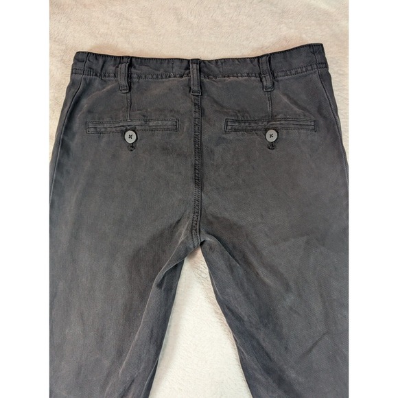 Anthropologie Cropped Pants Button‎ Accent Casual Trousers Black Size 26 - Picture 9 of 13